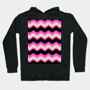 1980s modern abstract girly hot pink black fuschia chevron Hoodie